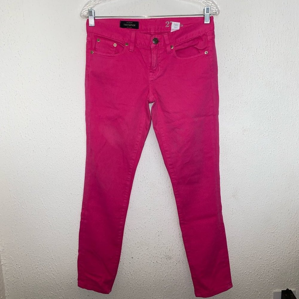 J Crew Magenta Skinny Ankle Jeans